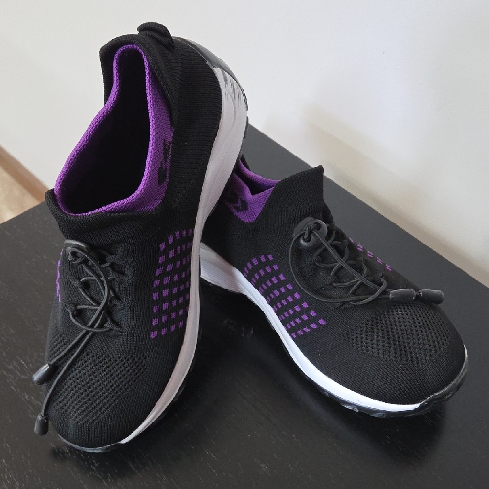 Women's Black and Purple Comfort Wear Athletic Shoes